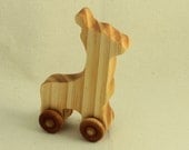 giraffe wooden push toy