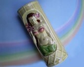 Vintage 50s Wahine Hula Girl Tiki Tumbler