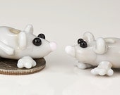 Mini Rat Lampwork Glass Beads - 2 gray
