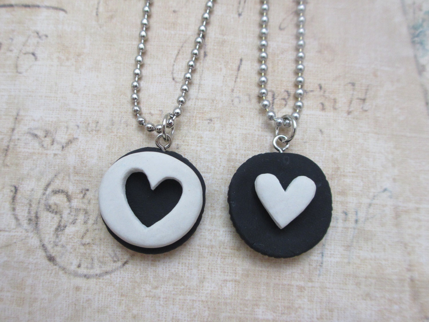 Oreo cookie friendship necklaces