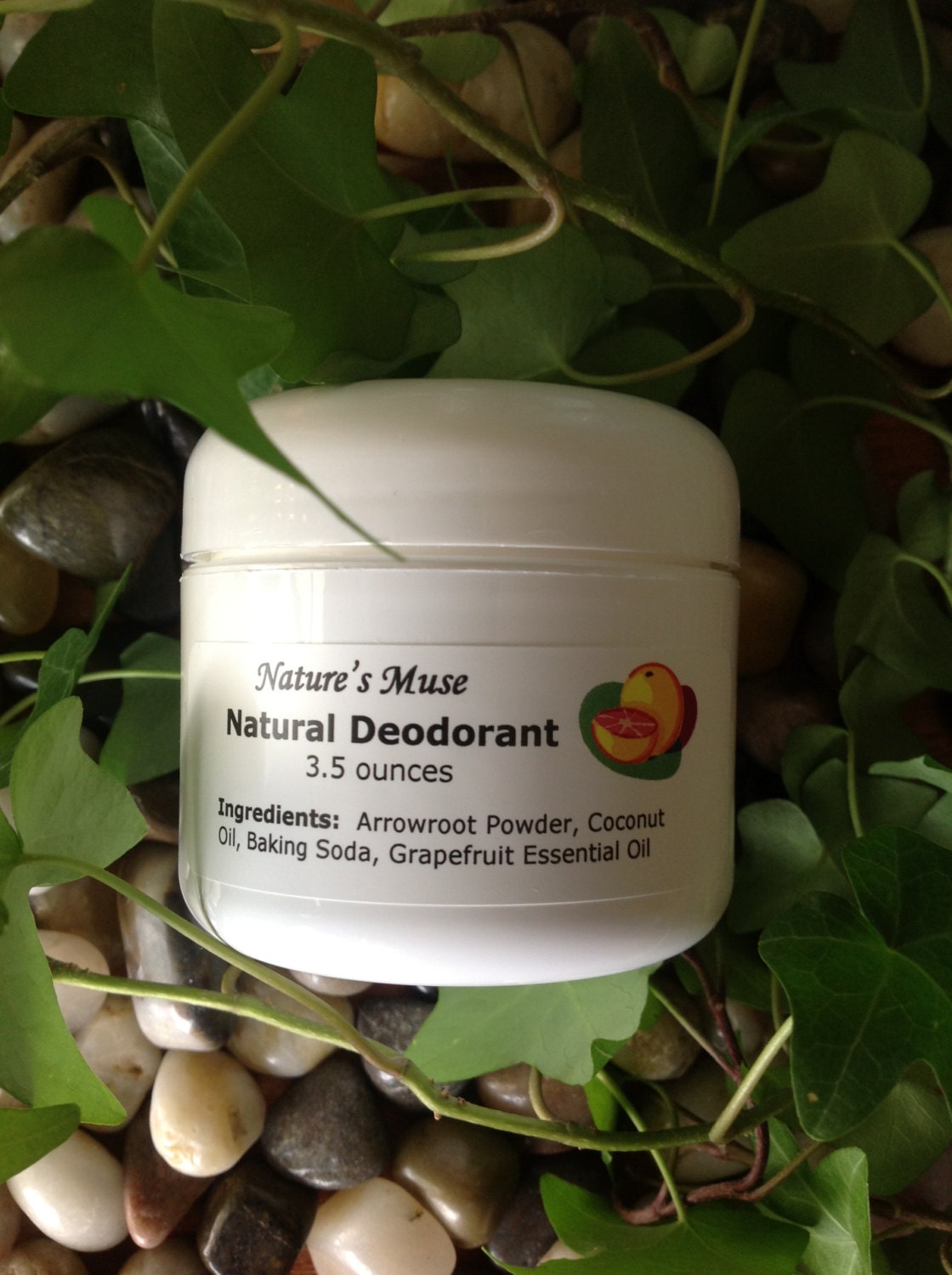Grapefruit Natural Deodorant, Vegan, 3.5 ounce cream