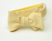 kiddo sized yellow gingham freestyle bow tie