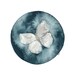 Boho Butterfly - Original Watercolor Painting - Indigo Blue