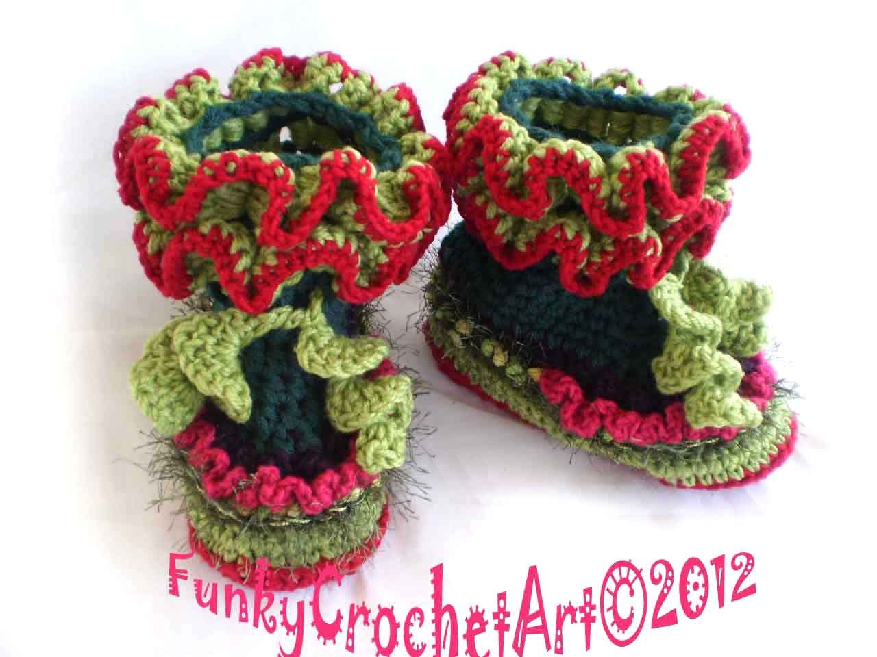 Slippers Hand crochet Womens-Ultra Feminine Frilly and Funky