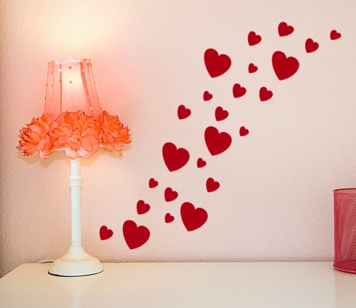Heart decals , wedding, anniversary, decorations, bedroom wall art and more