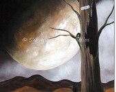 ART PRINT shawna erback 5x7 miniature Fantasy Surreal Girl Long Black hair Little Heart Pet