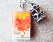 Catcher in the Rye Necklace with Book Charm and Metal Carousel Charm