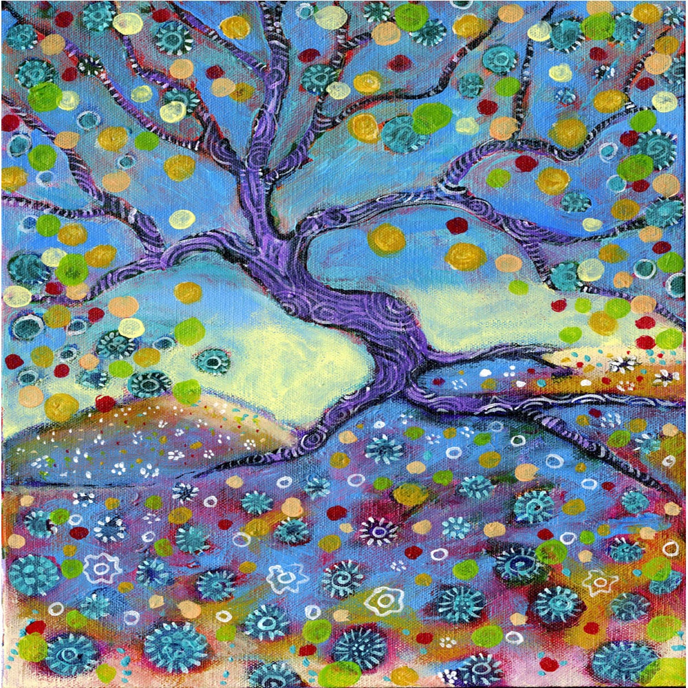 Fruit Tree 8 x 10 Giclee Print Modern Contemporary Tree of Life Folk Art by Christina Colwell