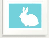 Mod Bunny Rabbit - 8x10 Fine Art Silhouette Print in your choice of color