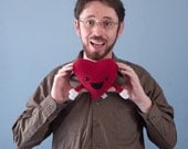 Small Plush Valentine's Happy Heart - Red