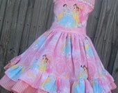 Custom Order Pink Princess Fabric 2 3 4 5 6 7 8 Disney Boutique Girl Dress