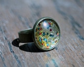 Glitter Cabochon Polish Ring - Adjustable