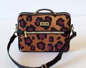 Dollhouse Miniature Leopard Print Laptop Bag - 1/12th Scale