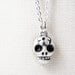 Very tiny Day of the Dead necklace sugar skull Día de los Muertos jewelry Halloween calaveras pendant sterling silver