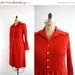 75% Off Last Chance Sale- Vintage Vibrant Red Dress . Pintuck . Shirt Dress . 1970s 70s . Medium - Large