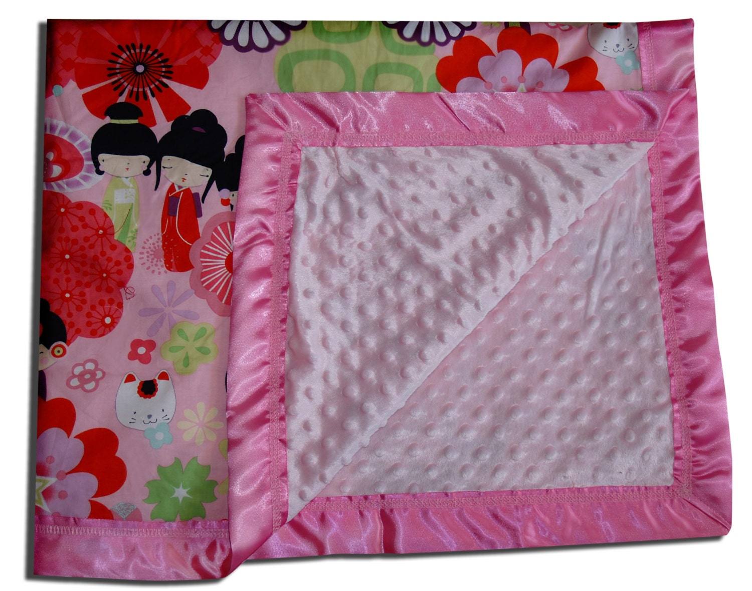 Japanese Koshi Minky Dot Blanket by MamaSan and Miso Punk- shower gift