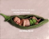Pea Pod Photo Prop Crochet Pattern, PDF Number 212 -- INSTANT DOWNLOAD -- Over 16,000 patterns sold