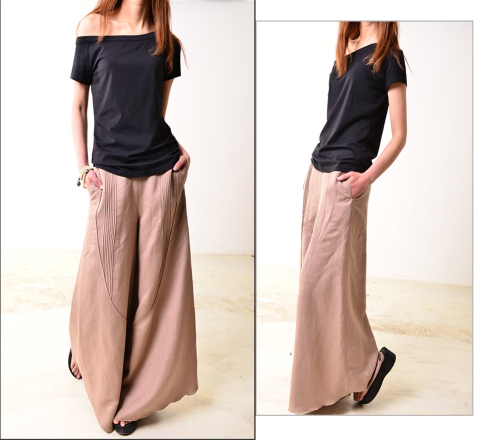 Moon forgot - linen skirt pants (K1206b)