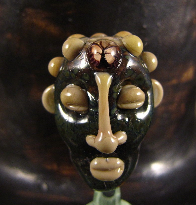 Lampwork bead focal mask - Father of Awakened Spring