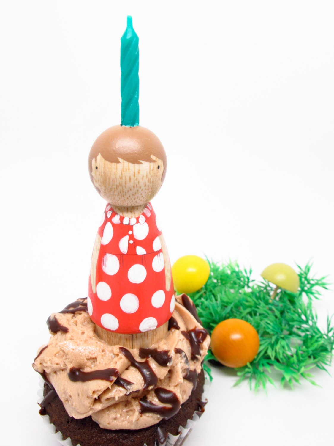 ONE Custom Birthday Cake Topper with Candle by Goose Grease