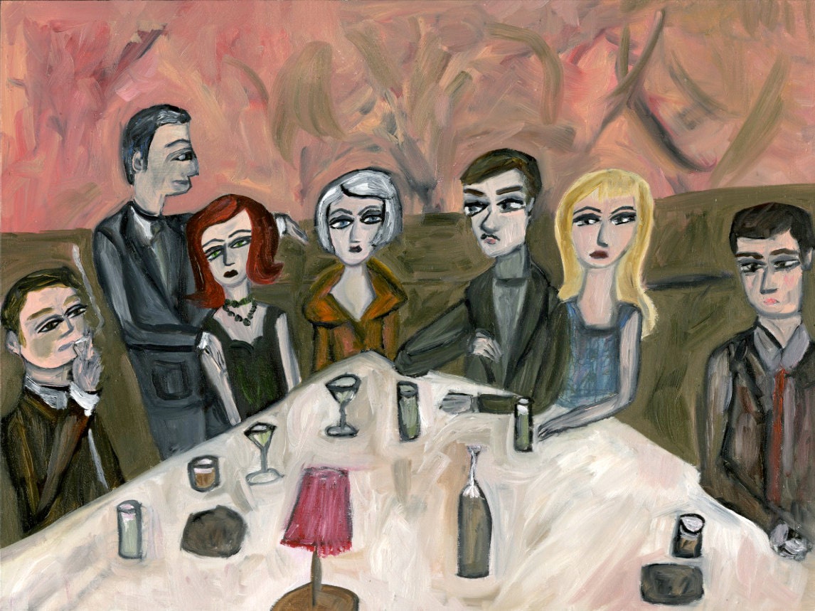 Night out.  Original oil painting by Vivienne Strauss.
