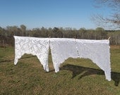 Vintage Lace Curtain Kitchen Window Treatment Valance Swag French Country Farmhouse White Lace Curtain Cottage Chic Shabby Sewing Supplies
