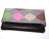 Foldover Clutch in purple and green