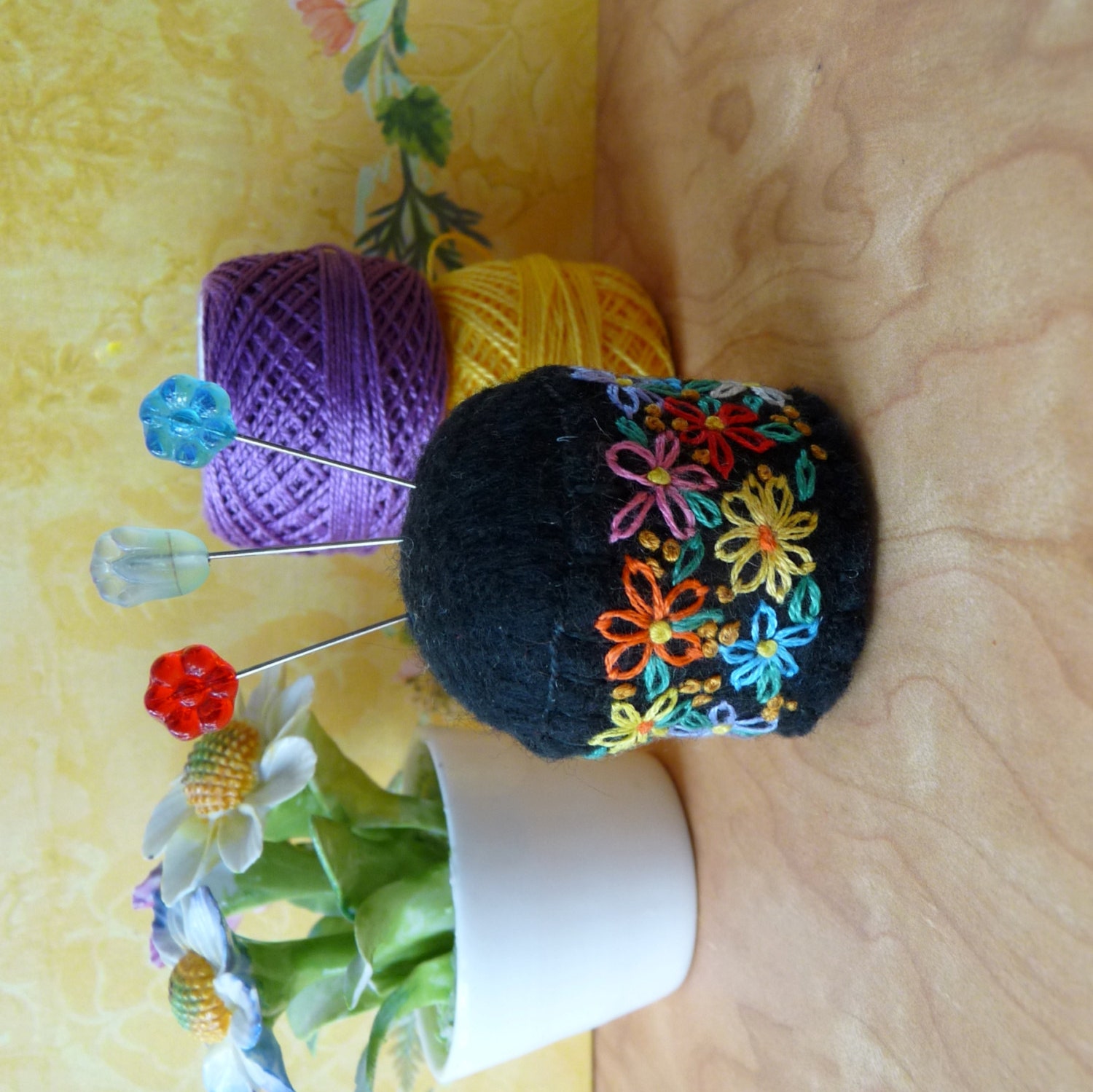 Fairy Garden Bottle Cap Pincushion