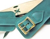 HEPZIBAH Womens Bohemian Leather Belt, in Mermaid, by Fairysteps Shoes