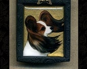 Papillon dog pin/brooch