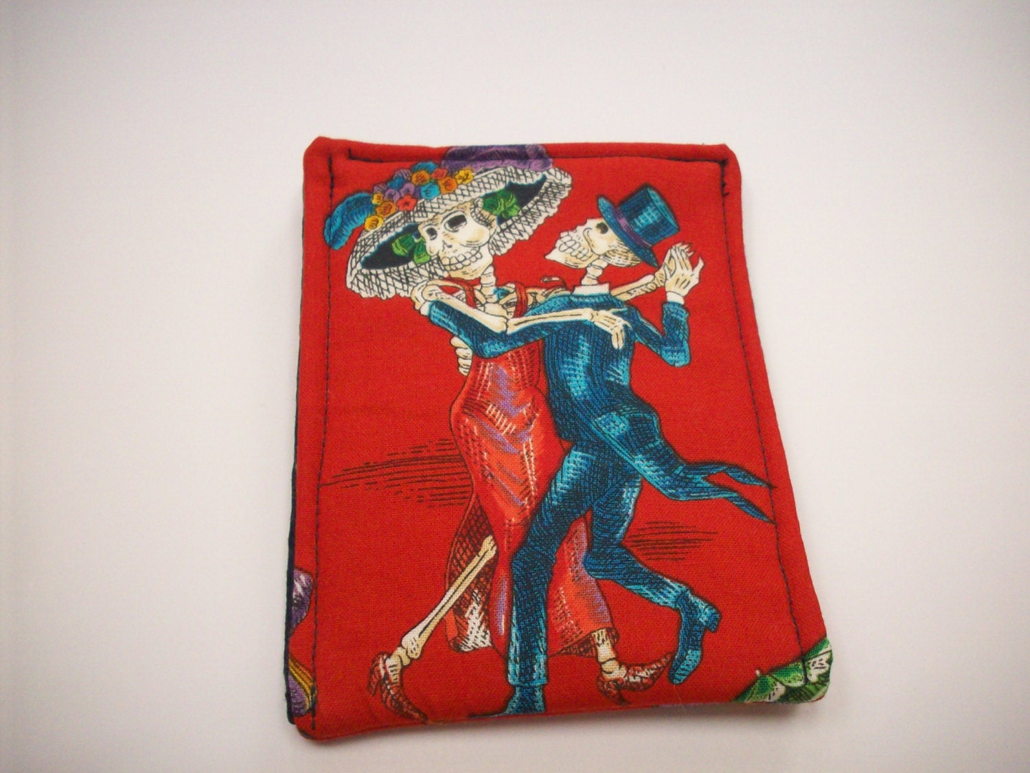Phone Cozy Sleeve Case for Ipod or Iphone Red Skeleton Party