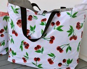 Extra Large Reversible Lined Oilcloth Tote Bag Beach in multiple color options