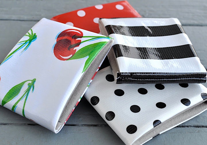Insulated Oilcloth Koozies Can Cozy Grab Bag Gift Set Free Shipping