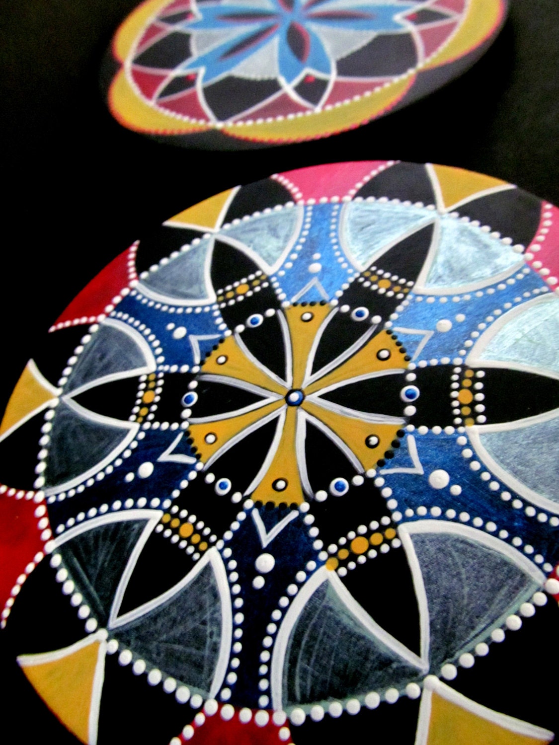 Colorful Coasters: Hand Painted Round Tile Coasters