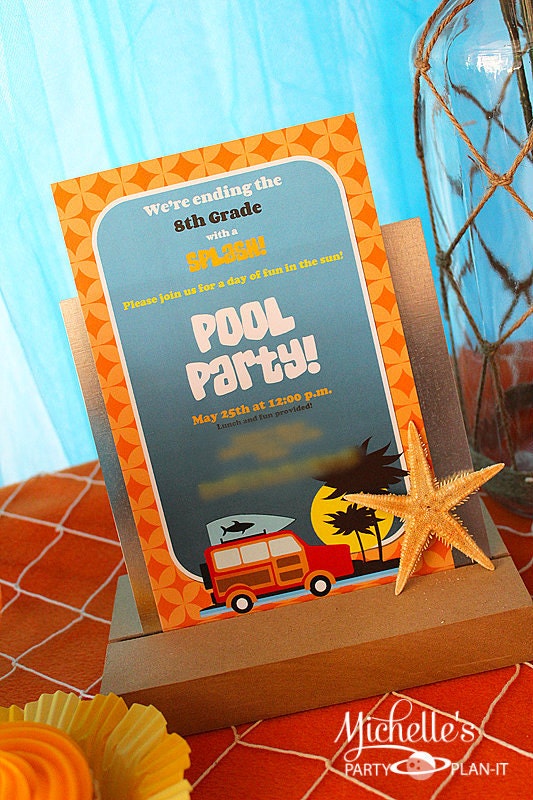 Set of 20 Summer Surfer Beach Theme Birthday Party Invitations Il_170x135
