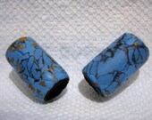 Dreadlocks Beads  for  Dreads  10 MM Wide Holes Handcrafted Faux Turquoise