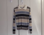 vintage 1970s longsleeve sweater striped collar knit