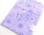 Medium Reusable Sandwich Bag- Food Baggie with pleated fold over closure - Purple Mums