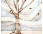 tree art landscape reproduction print - holding on