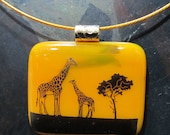 Fused Glass Pendant with cable necklace: Beautiful View