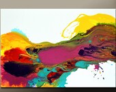 Abstract Canvas Art Painting 36x24 Original Modern Contemporary Paintings by Destiny Womack - dWo - River of Dreams