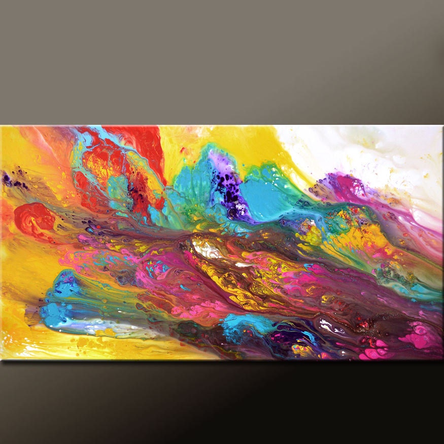Abstract Canvas Art Painting 72x36 Original Contemporary by Destiny Womack  dWo - A Journey to Heaven ON SALE