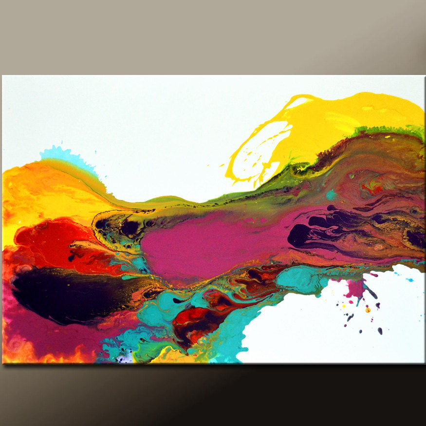 Abstract Canvas Art Painting 36x24 Original Modern Contemporary Paintings by Destiny Womack - dWo - River of Dreams
