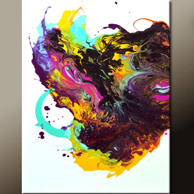 Abstract Art Painting 18x24 Contemporary Canvas Art Paintings by Destiny Womack - dWo - Nebula