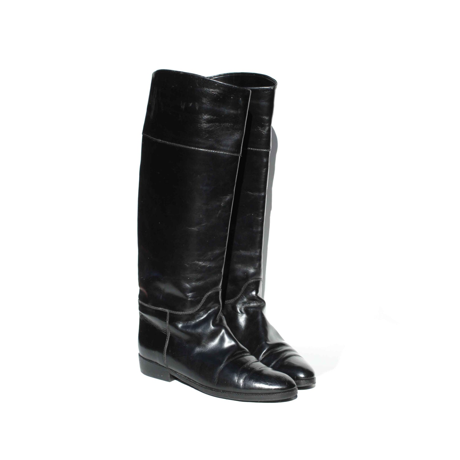 Charles David Black Leather Tall Boots size: 8