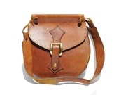Vintage Santa Fe Brown Heavy Leather Shoulder Bag
