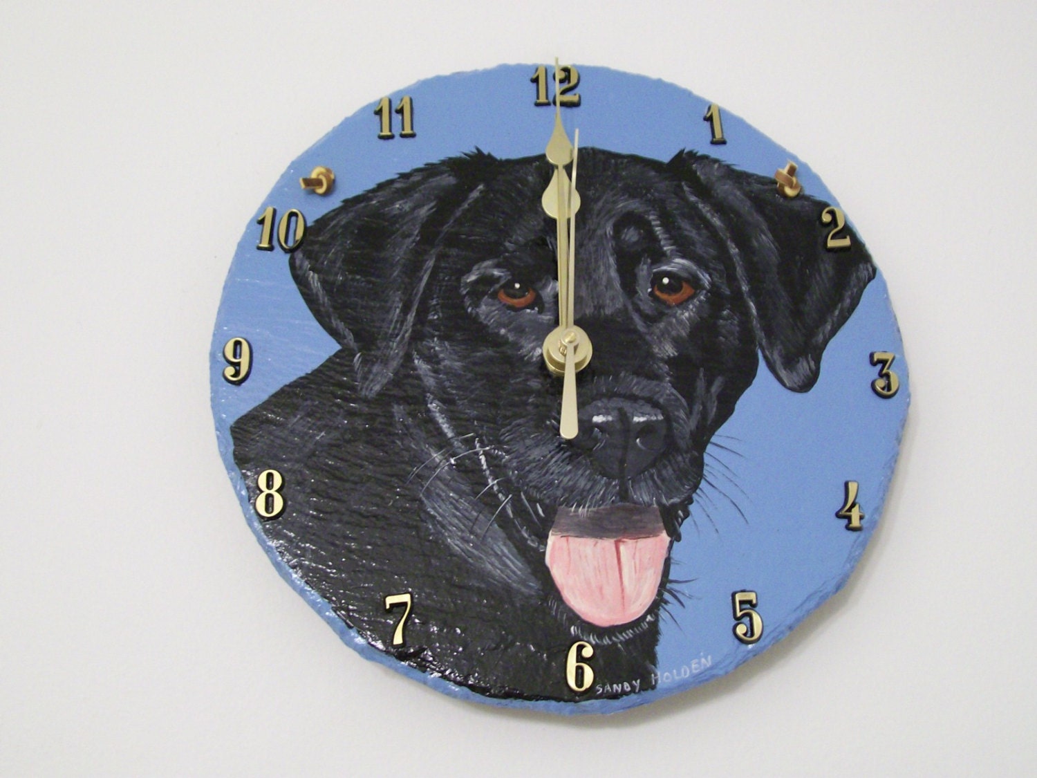 Black Lab Dog Battery Operated Clock