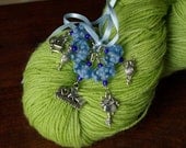 Knitting Charm Beaded Stitch Markers Set of 5