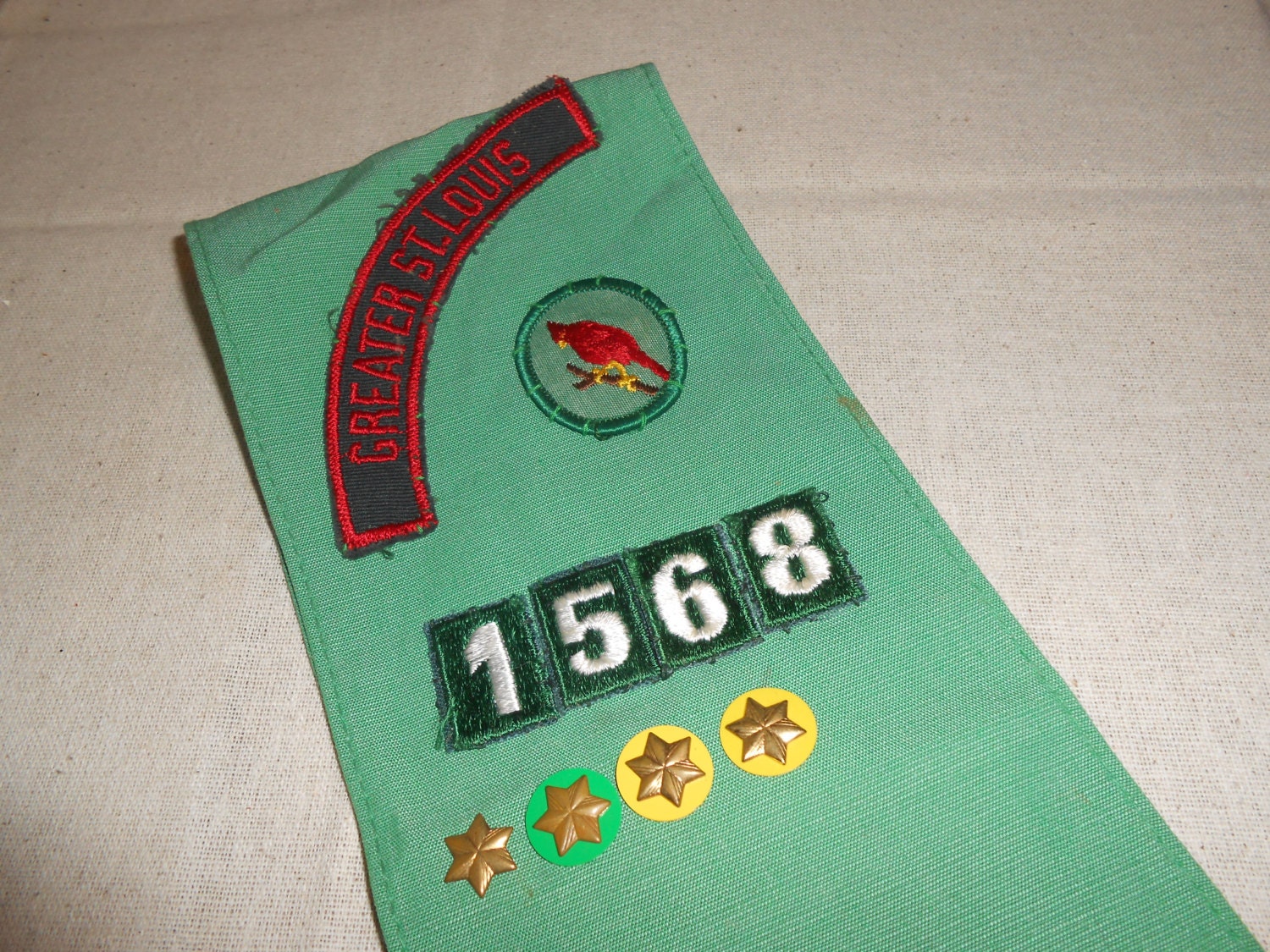 Vintage St. Louis Girl Scouts Sash with Patches