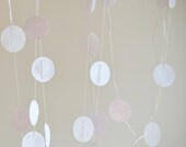 Embossed Paper Circles Threaded Garland White